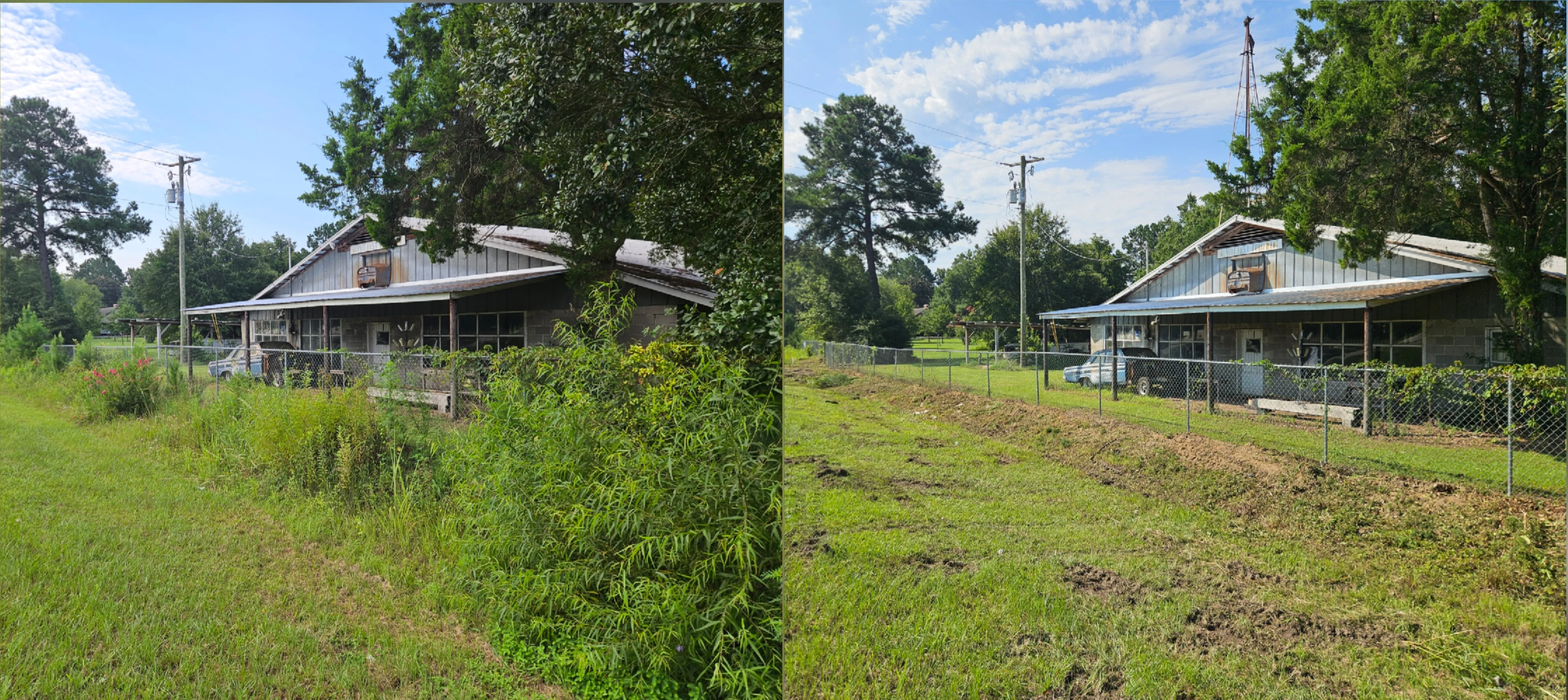 Brush clearing before and after by PBM Land Services